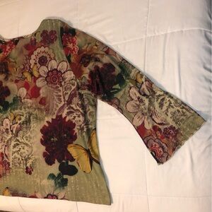 Blouse, v-neck, colorful Chic Floral, long sleeves